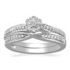 Brilliant Flower Shoulder Ring with 0.40ct of Diamonds in 9ct White Gold Rings Bevilles 