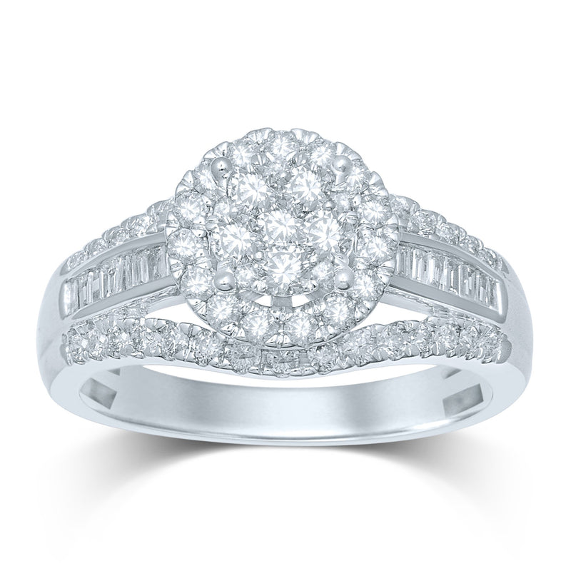 Brilliant Channel Ring with 0.85ct of Diamonds in 9ct White Gold Rings Bevilles 