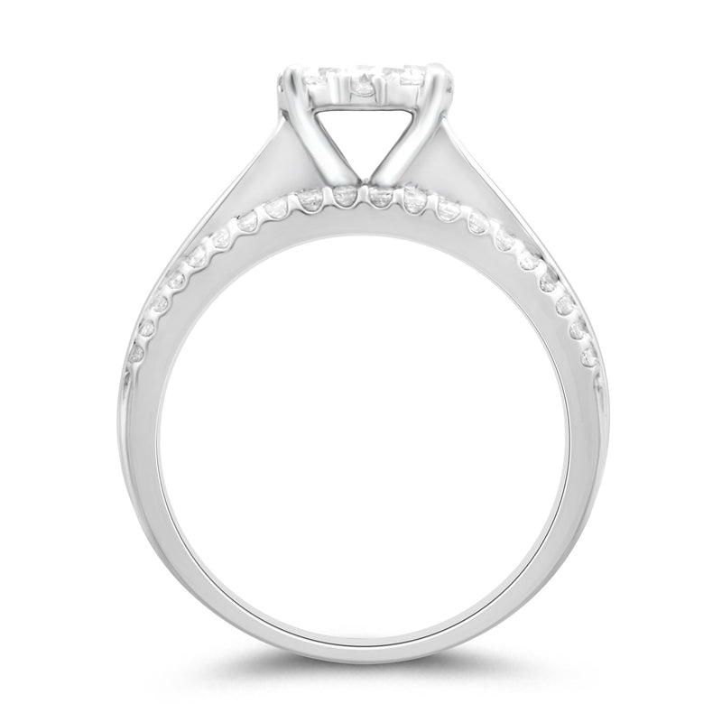 9ct White Gold Ring with 1.05ct of Diamonds Rings Bevilles 