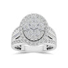 Oval Halo Ring with 1.00ct of Diamonds in 9ct White Gold Rings Bevilles 