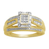9ct Yellow Gold 0.50ct Diamond Invisible Princess Ring Rings Bevilles 