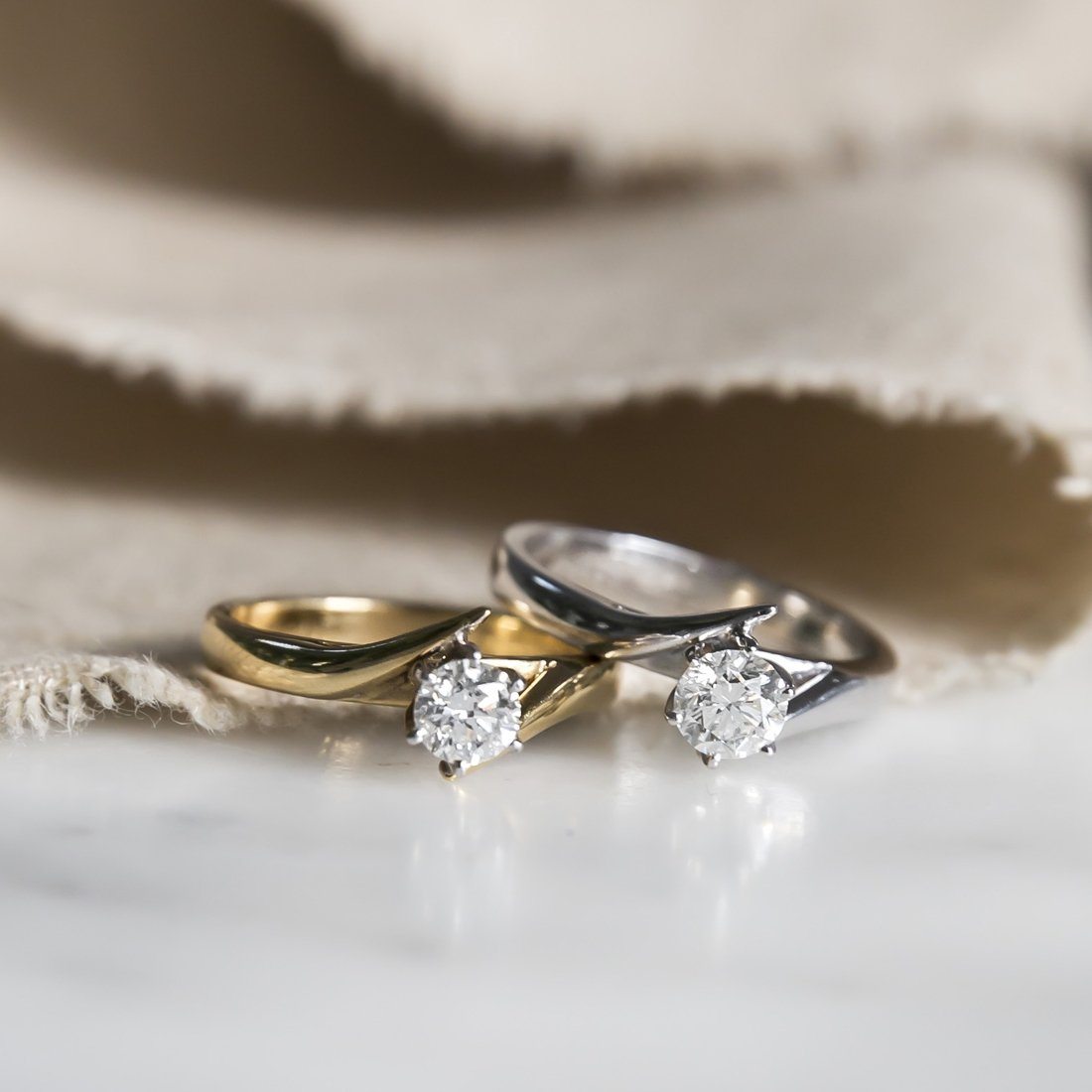 Facets of Love Solitaire Ring with 1/2ct Diamond in 18ct Yellow Gold Rings Bevilles 