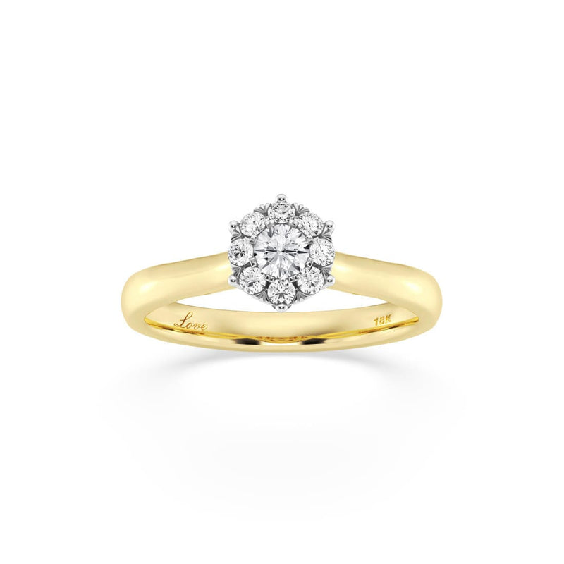 Facets of Love Star Ring with 0.30ct of Diamonds in 18ct Yellow Gold Rings Bevilles 