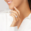 Facets of Love Pear Halo Solitaire Ring with 1/2ct of Diamonds in 18ct White Gold Rings Bevilles 