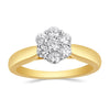 Brilliant Flower Solitaire Ring with 1/2ct of Diamonds in 18ct Yellow Gold Rings Bevilles 