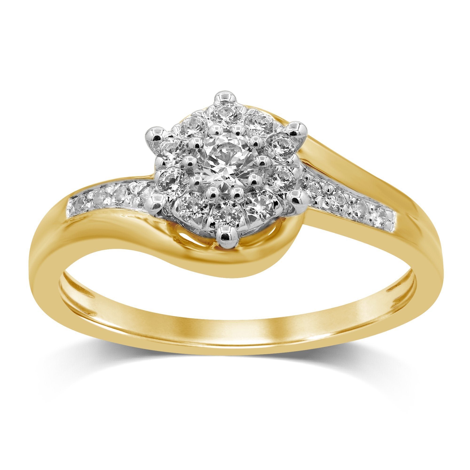 Facets of Love Ring with 1/3ct of Diamonds in 18ct Yellow Gold Rings Facets of Love 
