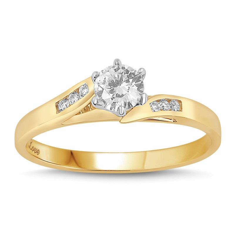 Facets of Love Solitaire Ring with 1/2ct of Diamonds in 18ct Yellow Gold Rings Bevilles 