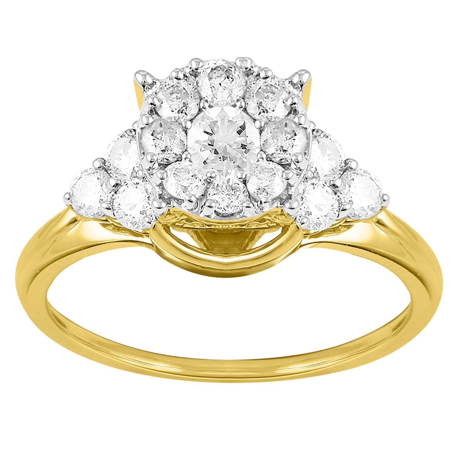 Trillion Look Ring with 3/4ct of Diamonds in 18ct Yellow Gold Rings Bevilles 