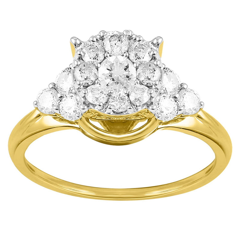 Trillion Look Ring with 3/4ct of Diamonds in 18ct Yellow Gold Rings Bevilles 