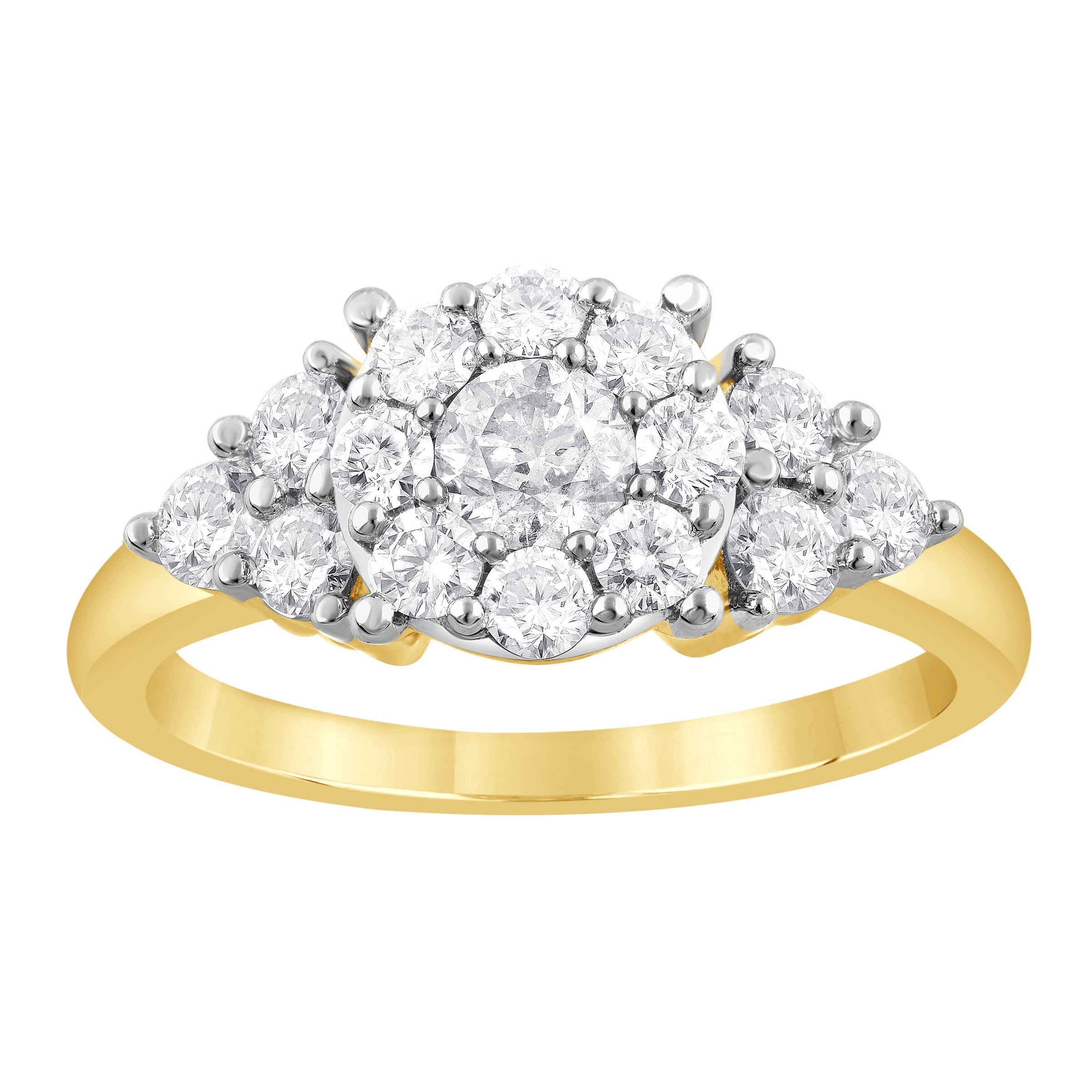 Facets of Love Dress Ring with 1.00ct of Diamonds in 18ct Yellow Gold Rings Bevilles 
