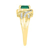 9ct Yellow Gold Created Emerald and Diamond Ring Rings Bevilles 