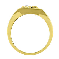 Men's Diamond Set Dragon Onyx Ring in 9ct Yellow Gold Rings Bevilles 