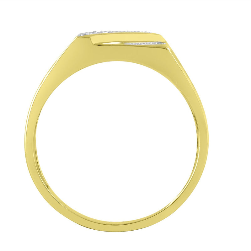 Men's Ring with 0.10ct of Diamonds in 9ct Yellow Gold Rings Bevilles 