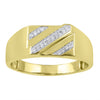 Men's Ring with 0.10ct of Diamonds in 9ct Yellow Gold Rings Bevilles 