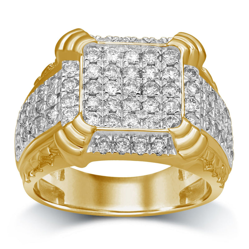 Men's Ring with 2.00ct of Diamonds in 9ct Yellow Gold Rings Bevilles 