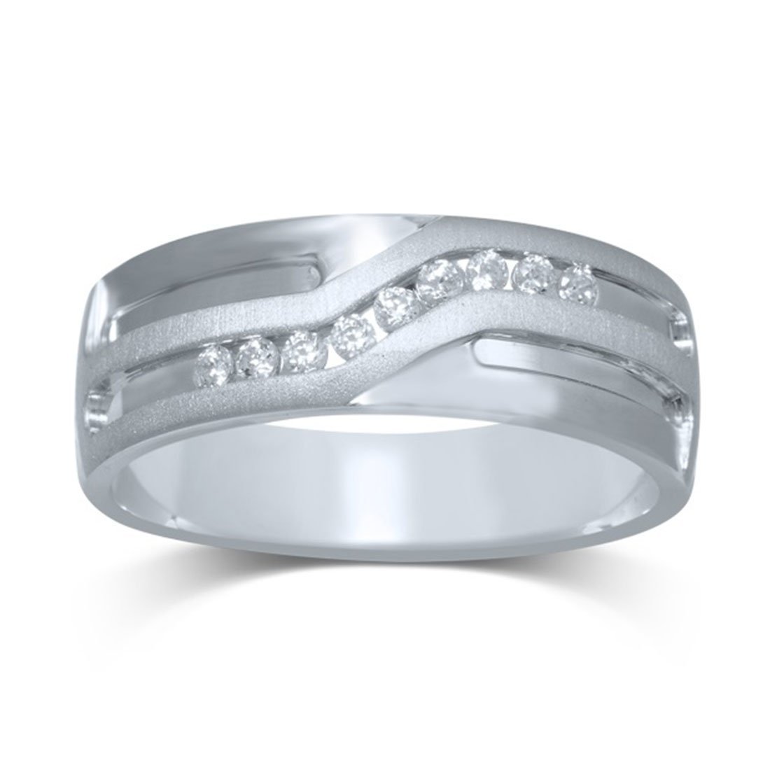 9ct White Gold Mens Diamond Ring Rings Bevilles 