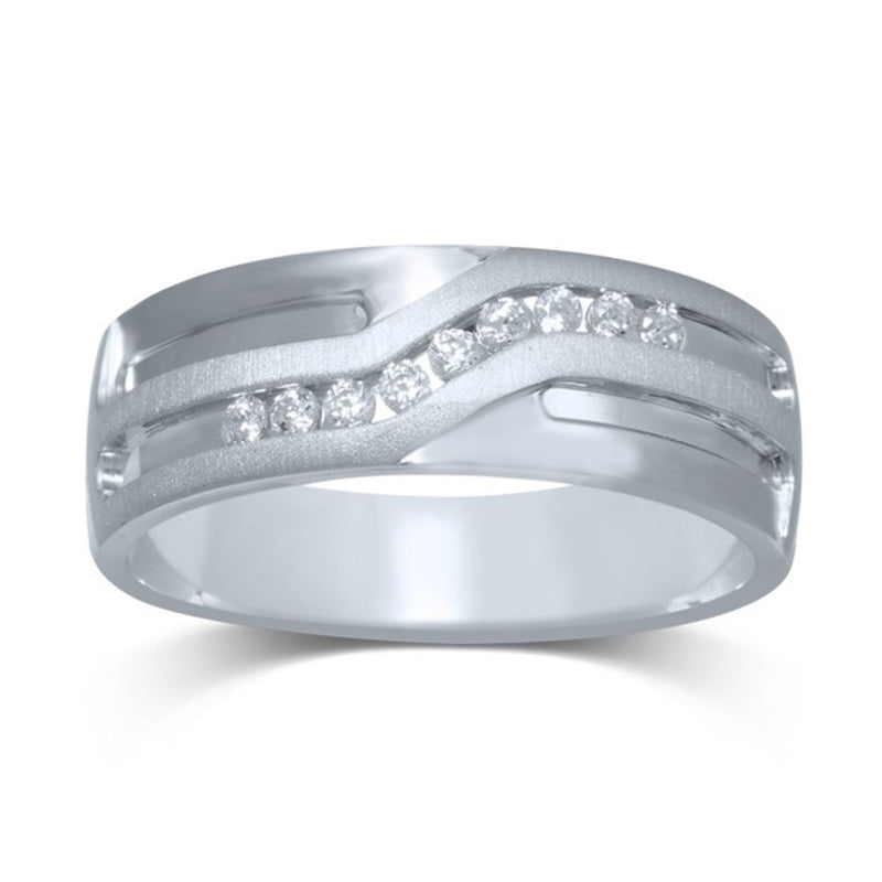 9ct White Gold Mens Diamond Ring Rings Bevilles 
