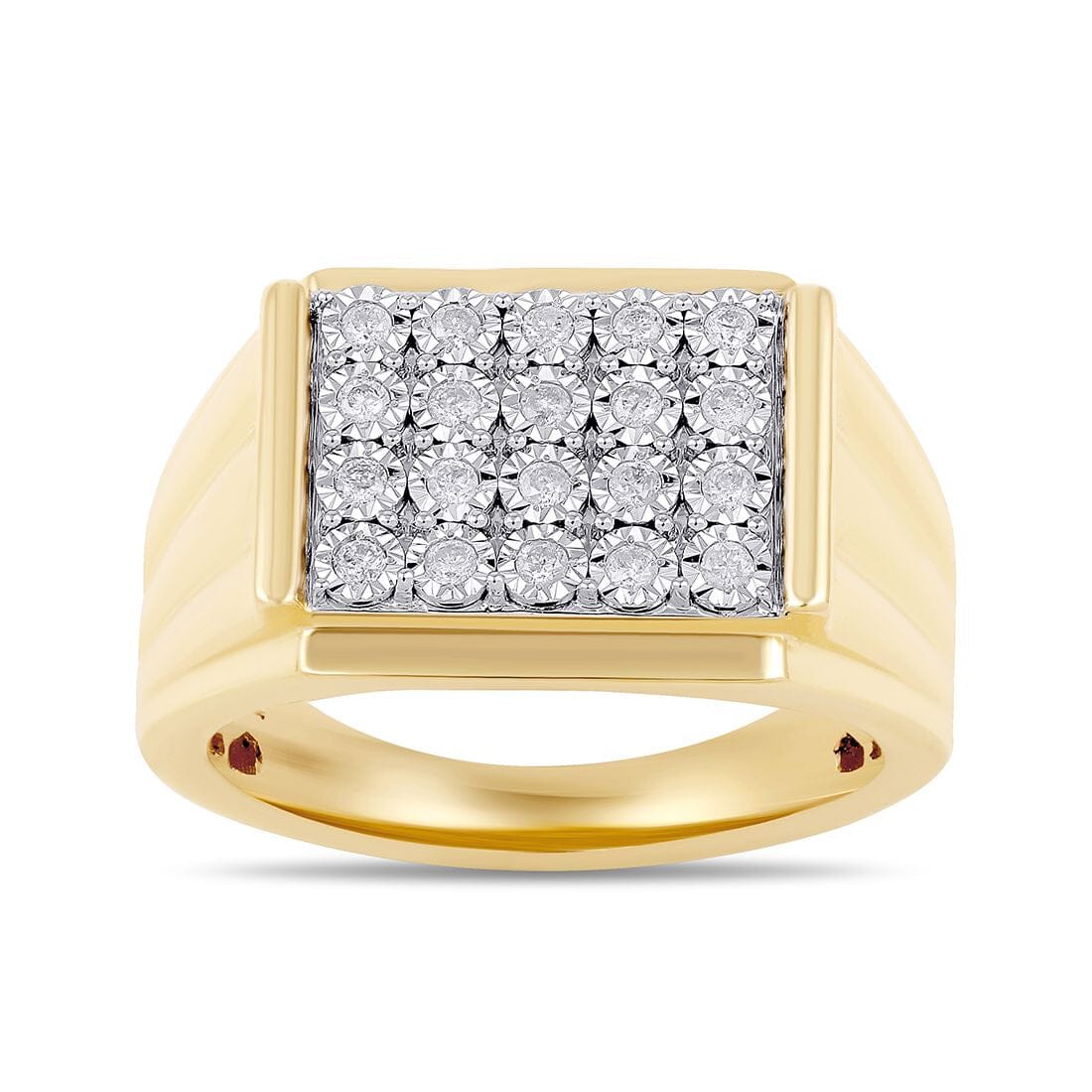 Stanton Made for Men 4 Row Ring with 1/4ct of Diamonds in 9ct Yellow Gold Rings Bevilles 