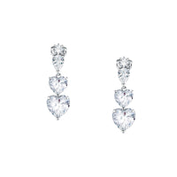 Chiara Ferragni Diamond Heart White Tri-stone Earrings Bevilles Jewellers 
