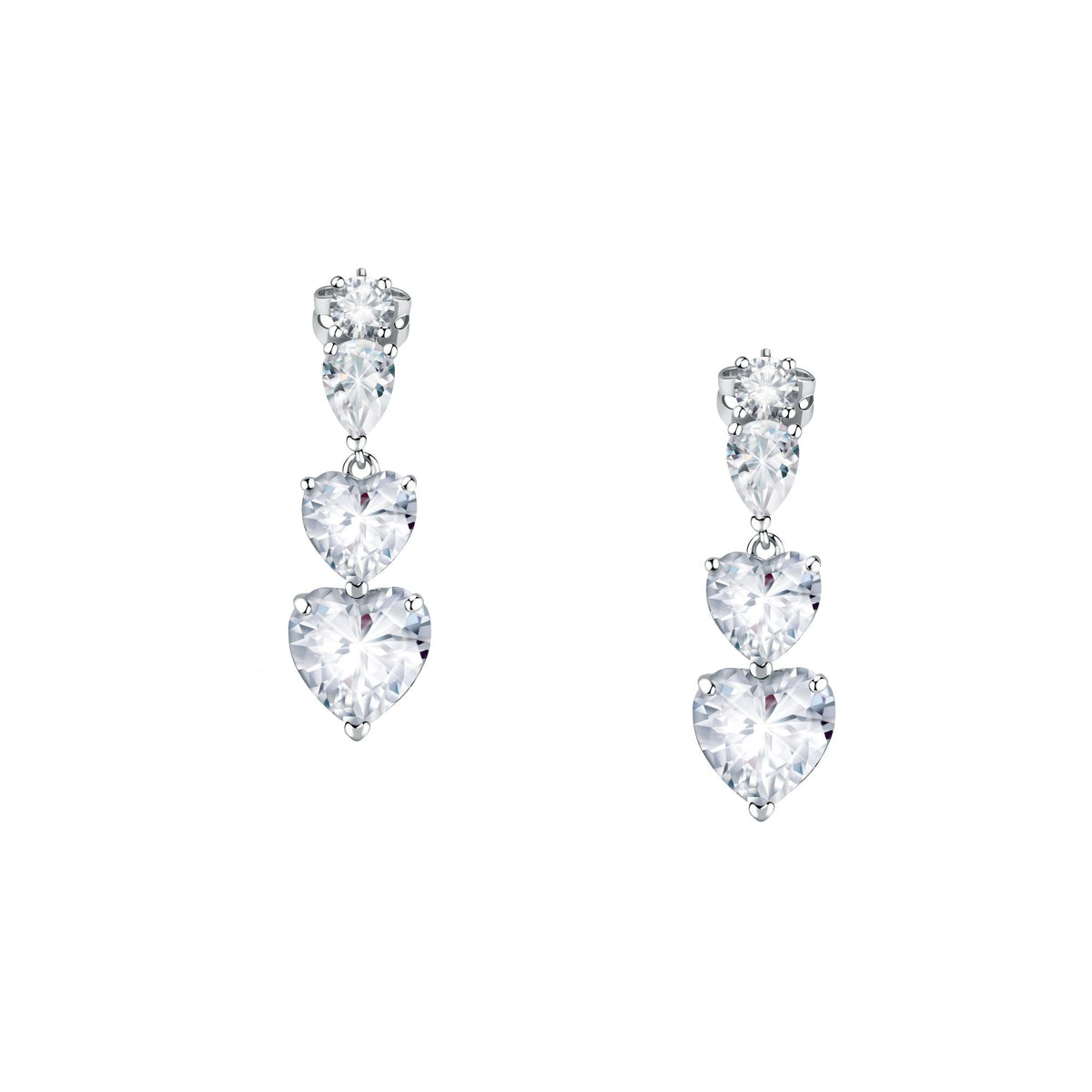 Chiara Ferragni Diamond Heart White Tri-stone Earrings Bevilles Jewellers 