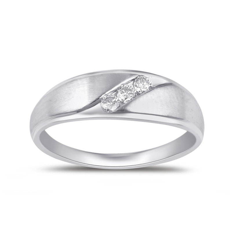 Mirage Channel Crossover Men's Ring with 1/5ct of Diamonds in Sterling Silver Rings Bevilles 