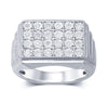 Tablet Men's Ring with 0.15ct of Diamonds in Sterling Silver Rings Bevilles 