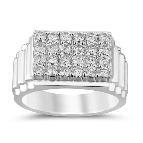 Stanton Made For Men Tablet and Rolex Look Ring with 1.50ct of Diamonds in Sterling Silver Rings Bevilles 