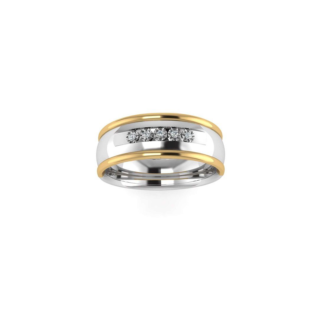 Sterling Silver & 9ct Yellow Gold Men's Ring Rings Bevilles 