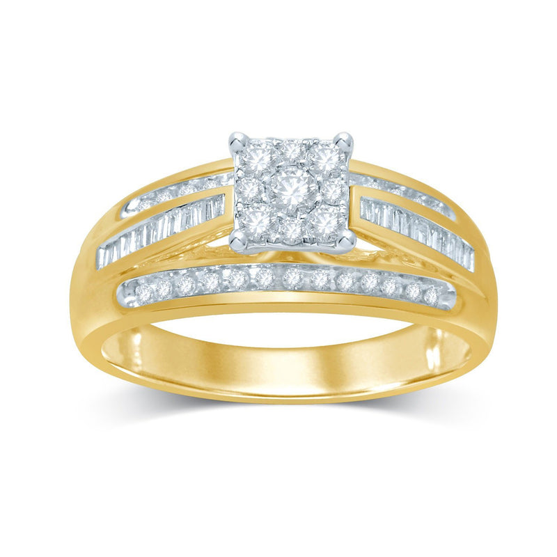 9ct Yellow Gold 0.50ct Diamond Ring Rings Bevilles 