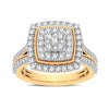 Square Look Halo Ring with 1.00ct of Diamonds in 9ct Yellow Gold Rings Bevilles 