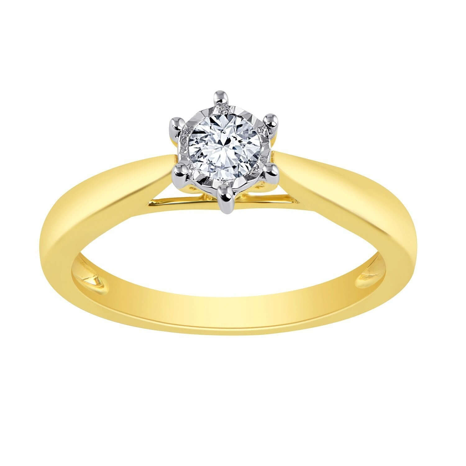 0.20ct Brilliant Solitaire Diamond Ring in 9ct Yellow Gold Rings Bevilles 