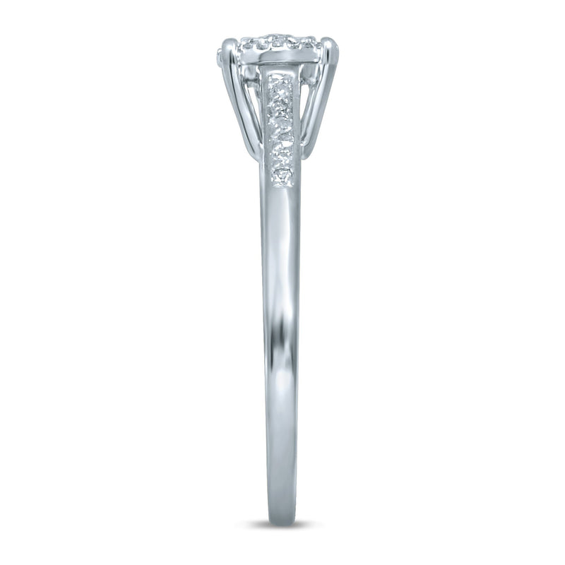 Martina Ring with 0.15ct of Diamonds in 9ct White Gold Rings Bevilles 