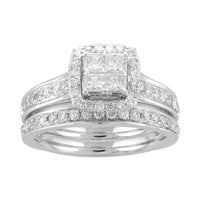 9ct White Gold 1.00ct Diamond Ring Rings Bevilles 