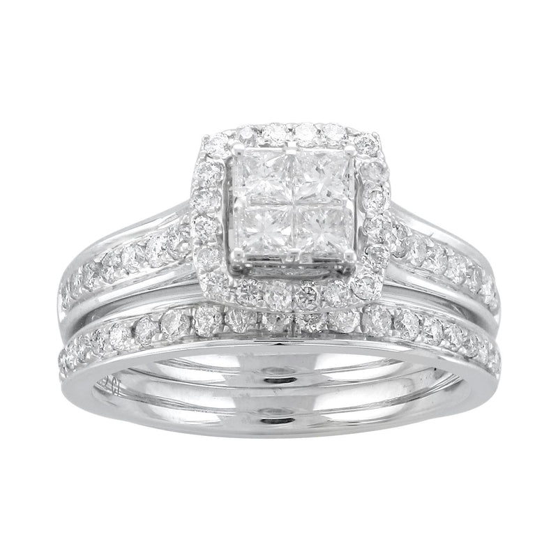 9ct White Gold 1.00ct Diamond Ring Rings Bevilles 