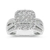 Square Surround Ring with 1.00ct of Diamonds in 9ct White Gold Rings Bevilles 