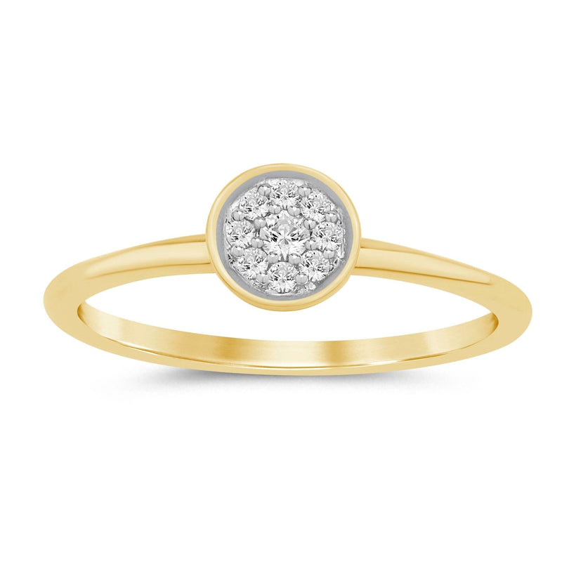 Bezel Stackable Ring with 0.05ct of Diamonds in 9ct Yellow Gold Rings Bevilles 