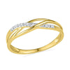 Diamond Set Weave Stackable Ring in 9ct Yellow Gold Rings Bevilles 
