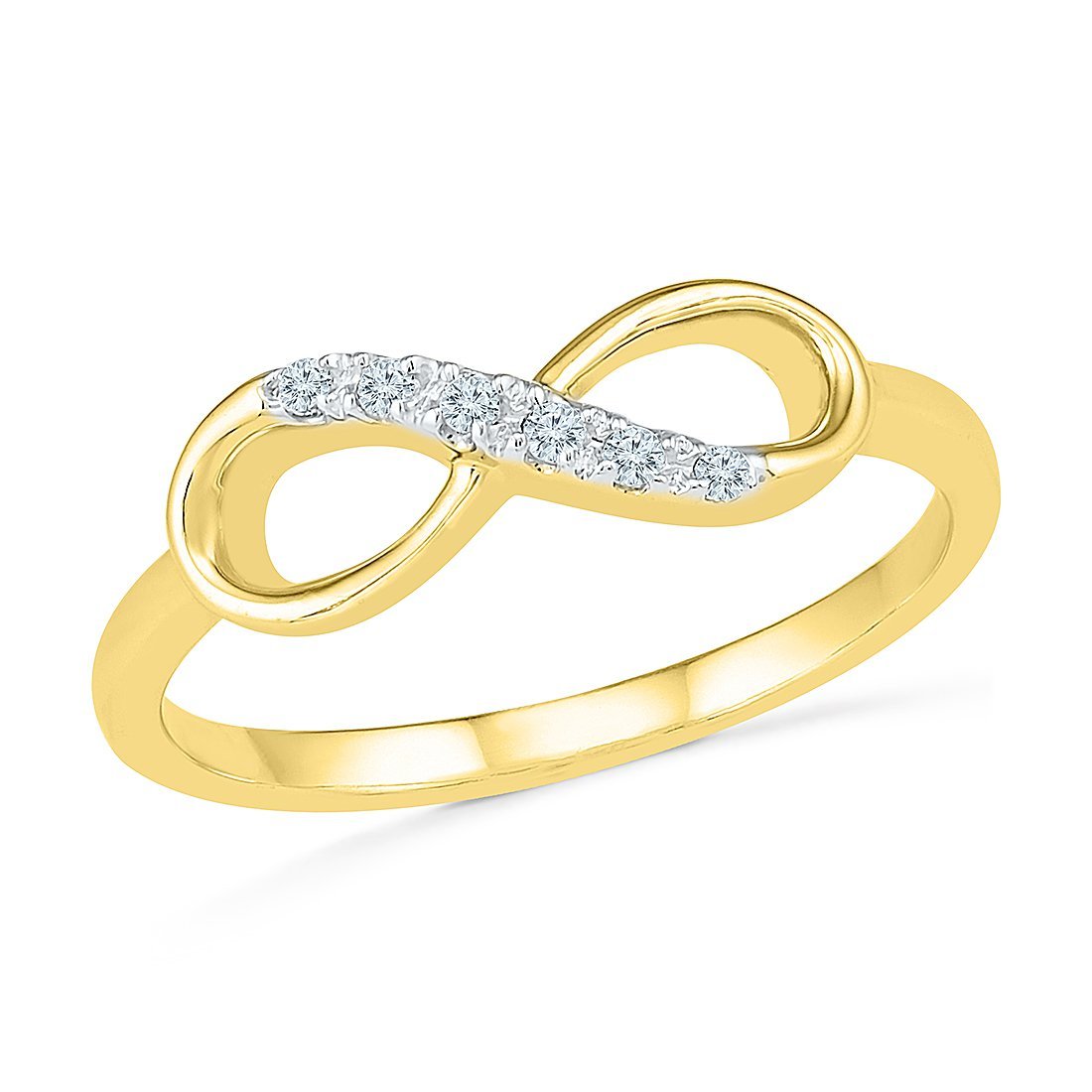 Diamond Infinity Stackable Ring in 9ct Yellow Gold Rings Bevilles 