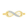 Diamond Infinity Stackable Ring in 9ct Yellow Gold Rings Bevilles 