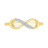 Diamond Infinity Stackable Ring in 9ct Yellow Gold Rings Bevilles 