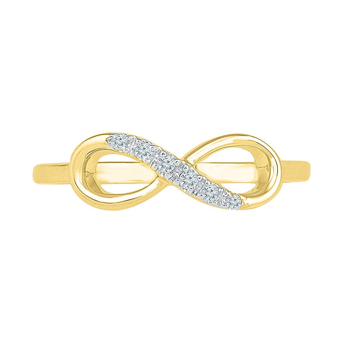 Diamond Infinity Stackable Ring in 9ct Yellow Gold Rings Bevilles 