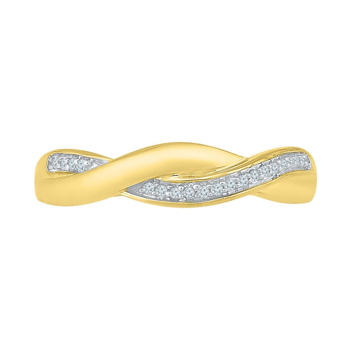 Diamond Stackable Twist Ring in 9ct Yellow Gold Rings Bevilles 