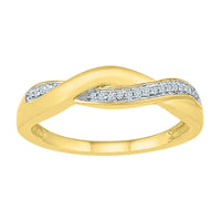 Diamond Stackable Twist Ring in 9ct Yellow Gold Rings Bevilles 