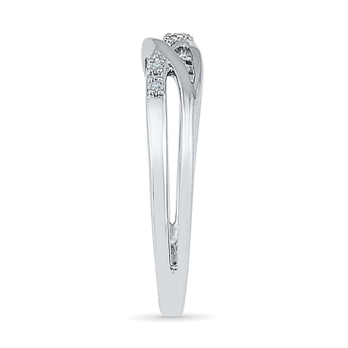 9ct White Gold Diamond Stackable Ring Rings Bevilles 