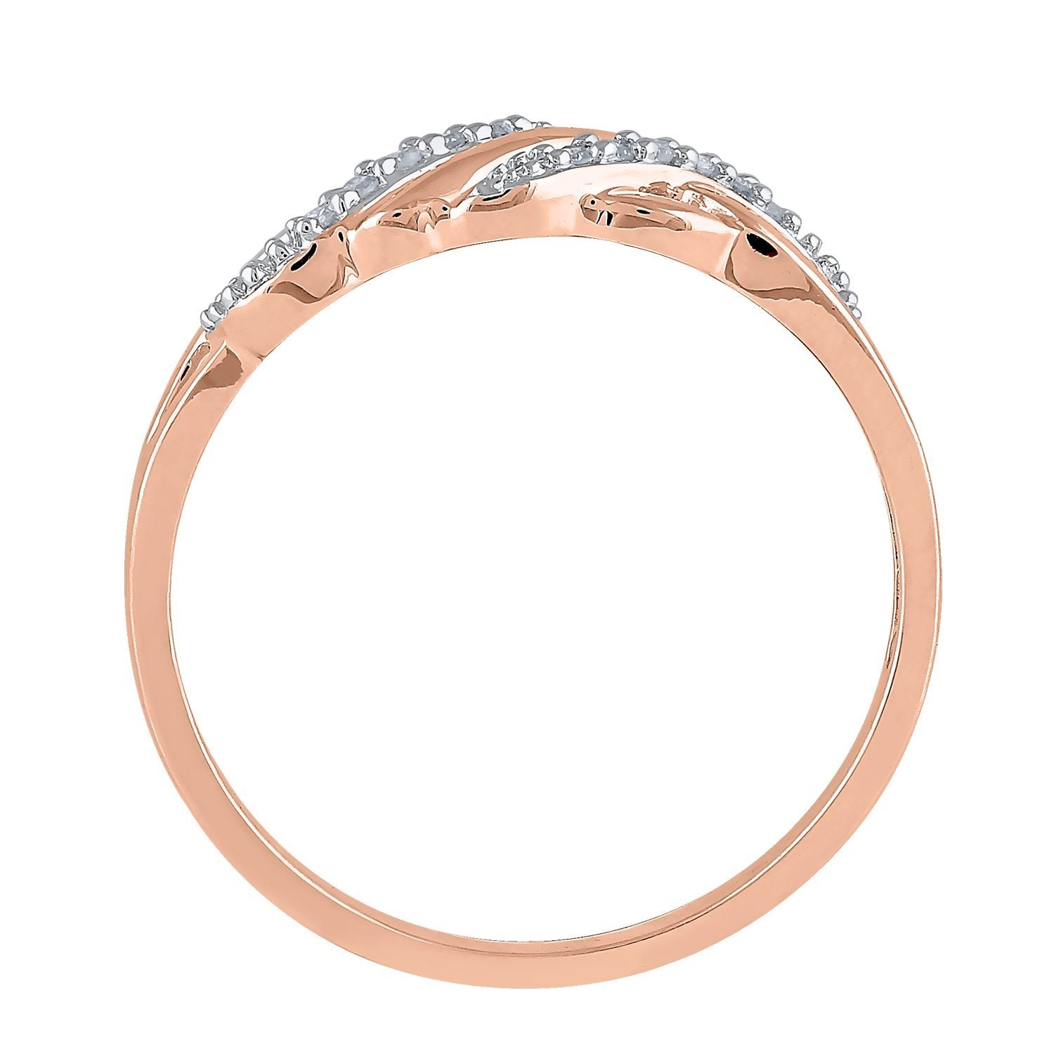 9ct Rose Gold Diamond Set Stackable Ring Rings Bevilles 