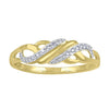 Diamond Set Sweep Weave Stackable Ring in 9ct Yellow Gold Rings Bevilles 