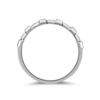 9ct White Gold 0.10ct Diamond Stackable Ring Rings Bevilles 