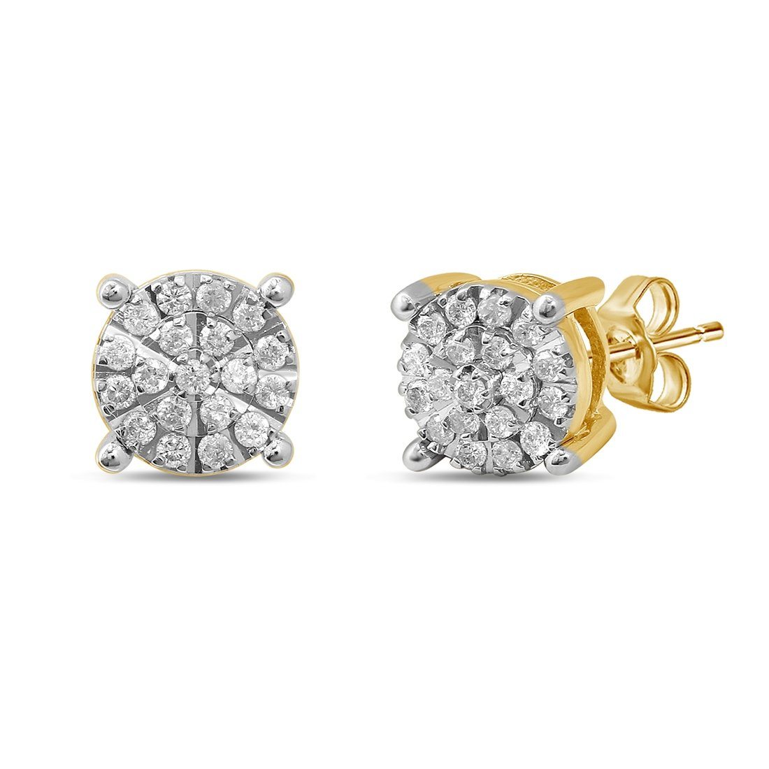 Martina Earrings with 1/4ct of Diamonds in 9ct Yellow Gold Earrings Bevilles 