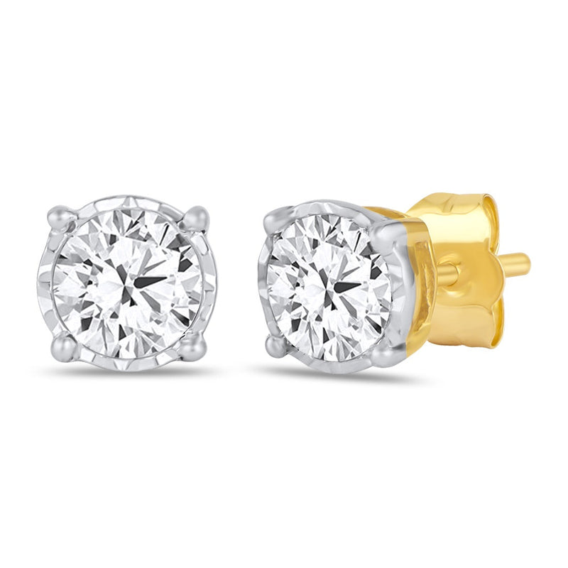 Tia Miracle Stud Earrings with 0.30ct of Diamonds in 9ct Yellow Gold Earrings Bevilles 