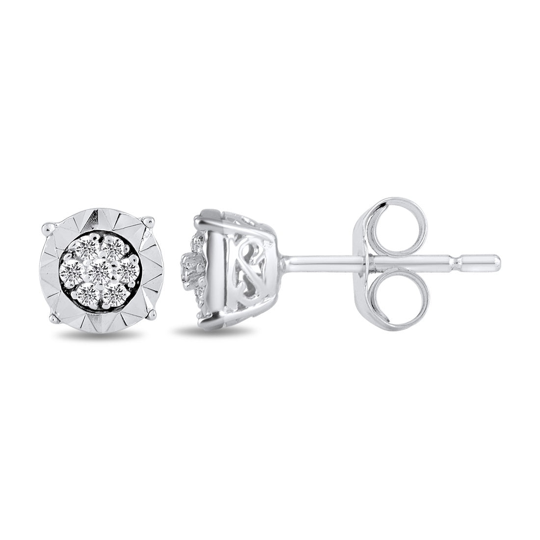 Tia Miracle Composite Diamond Earrings in 9ct White Gold Earrings Bevilles 